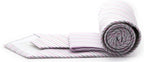 Mens Dads Classic Fuchsia Striped Pattern Business Casual Necktie & Hanky Set JO-5