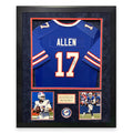 Josh Allen Buffalo Bills Autographed Blue Jersey Framed to 32x40 Beckett