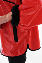 The Rebel Reversible Shearling Red Leather Women Jacket