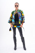 The Odessa Geometric Art Leather Women Jacket