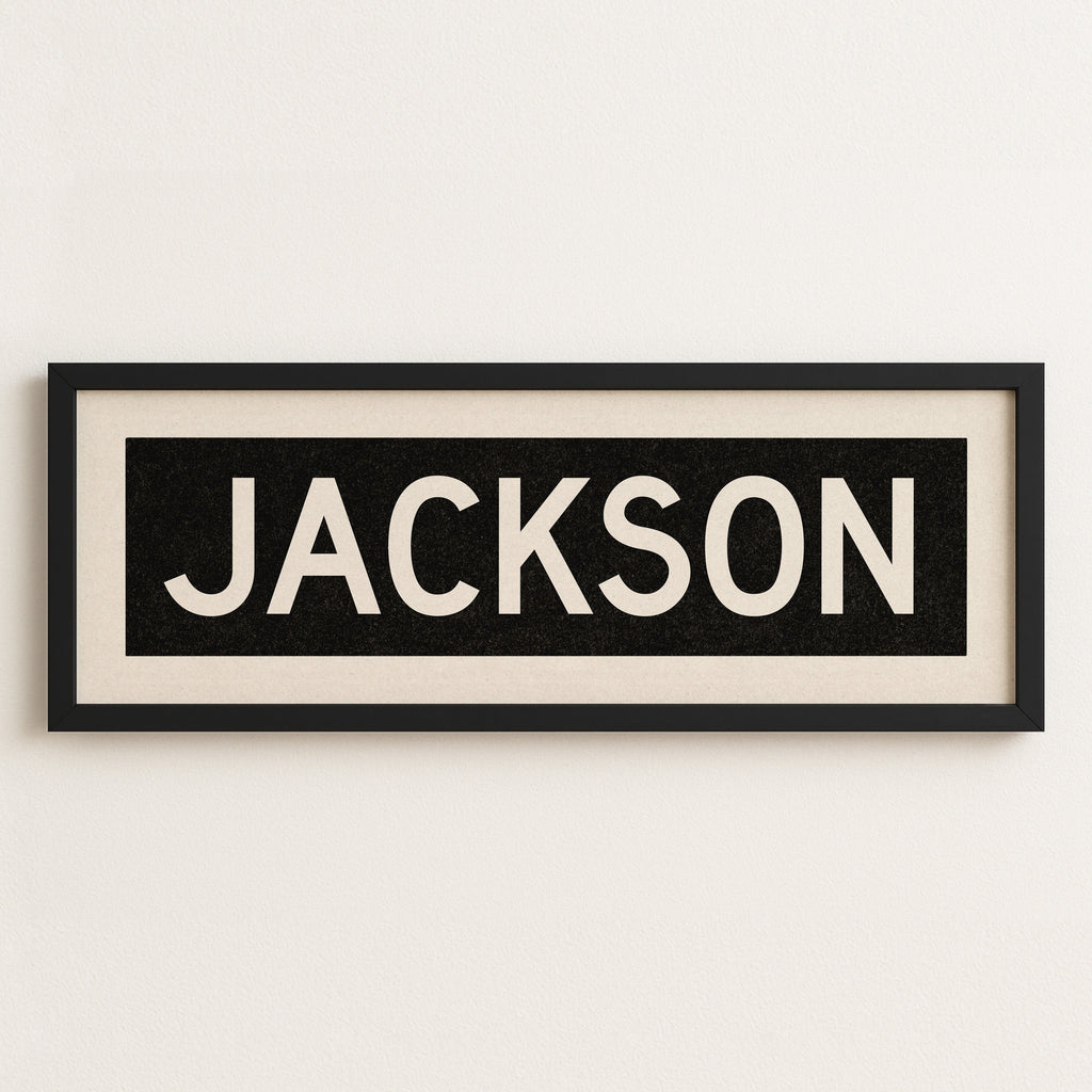 Framed Jackson Mississippi Bus Scroll
