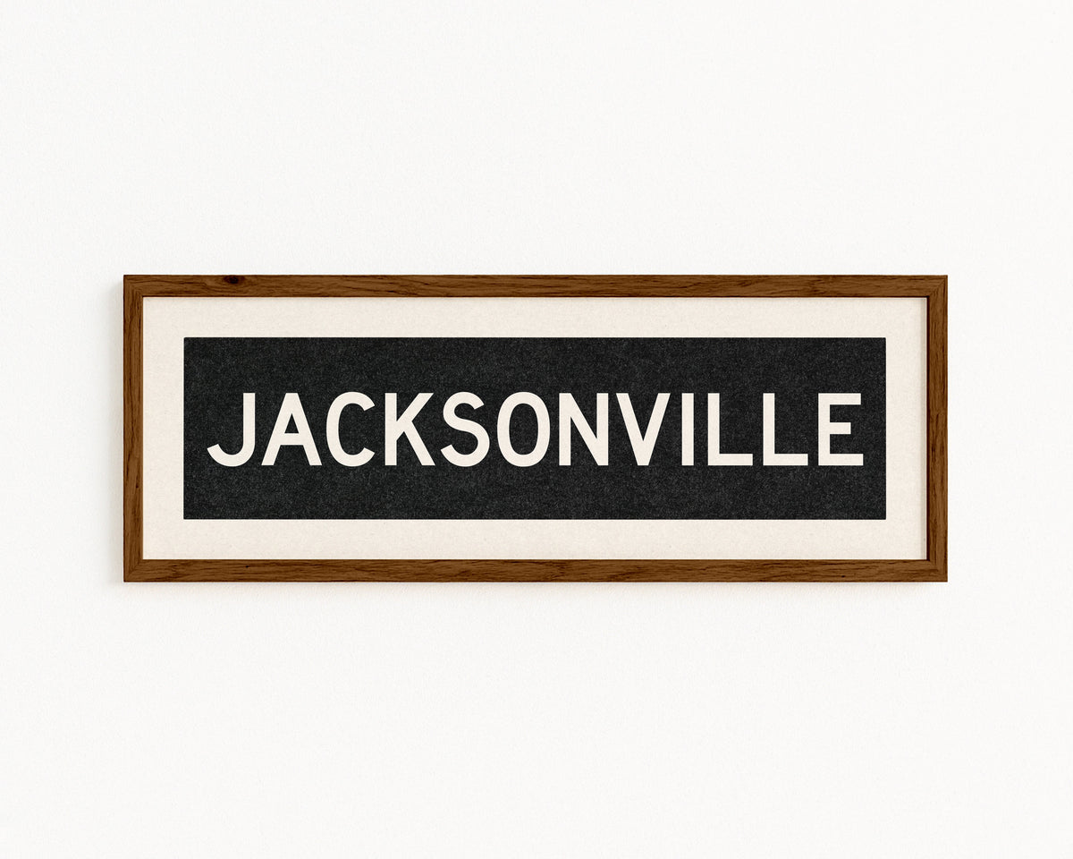 Framed Jacksonville Florida Bus Scroll