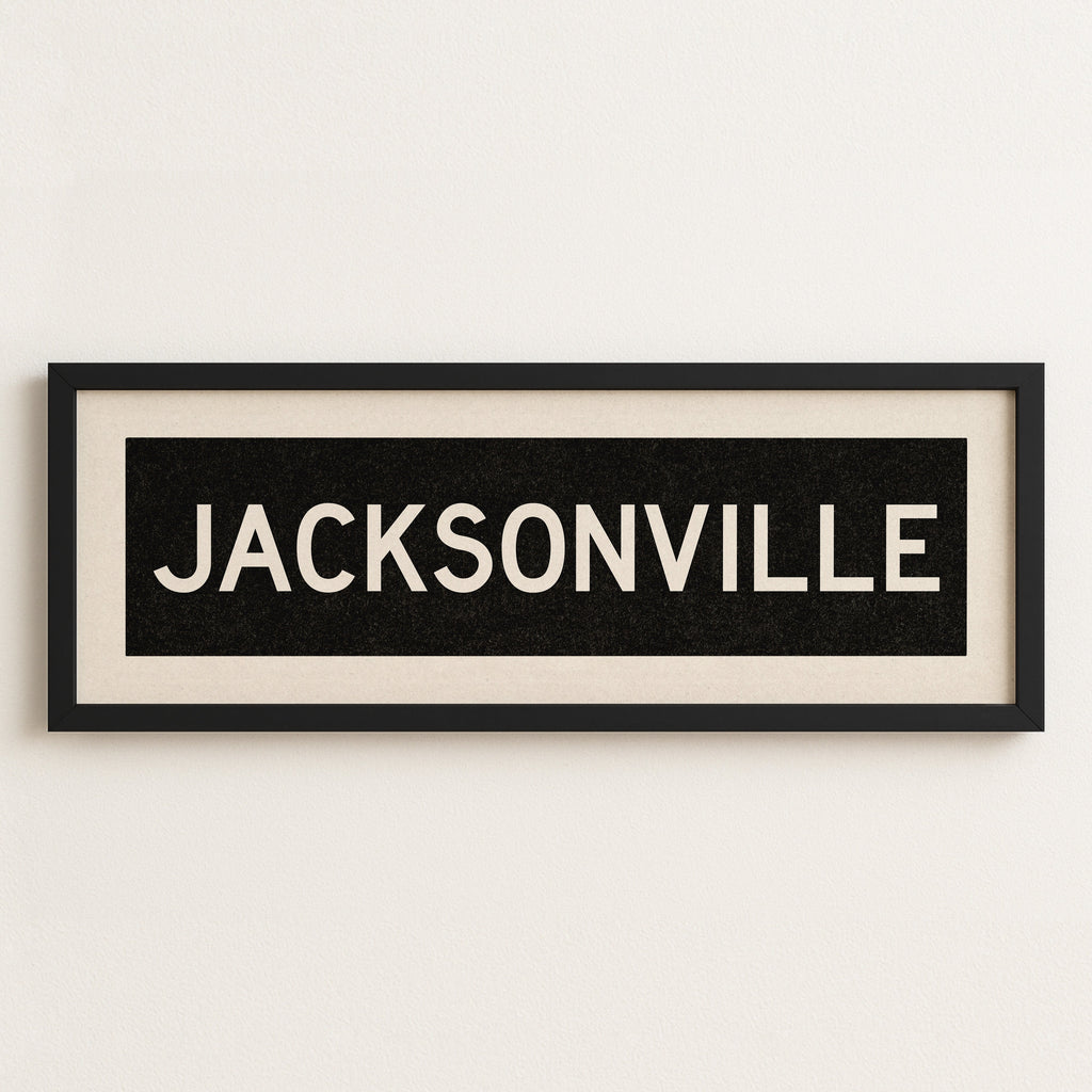 Framed Jacksonville Florida Bus Scroll