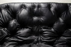 Brazilian Modern MP-41 Sofa in New Black leather and Brazilian Hardwood by Percival Lafer
