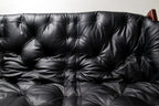 Brazilian Modern MP-41 Sofa in New Black leather and Brazilian Hardwood by Percival Lafer