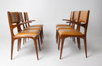 Carlo De Carli Model 671 Dining Chairs – Set of Six in Walnut for Singer & Sons