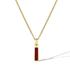 Birthstone Tag Necklace - Gold