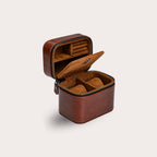 Watch and Jewelry Travel Case -  Coffee Brown Leather