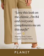 Pima Cotton Cropped Gaucho Pants - Walnut