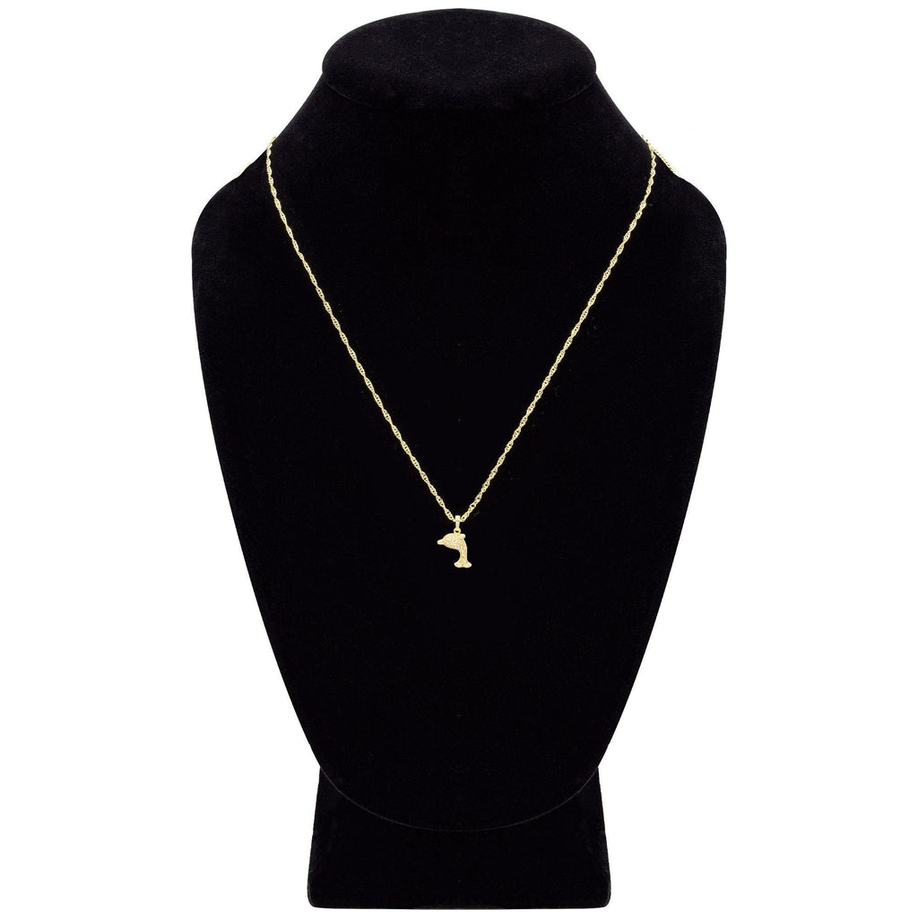 Whale Cubic Zirconia Pendant With 14K Gold Filled Necklace Set