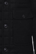 Bag Pocket Felt Hooded 4 Pocket Black Coat-Wessi