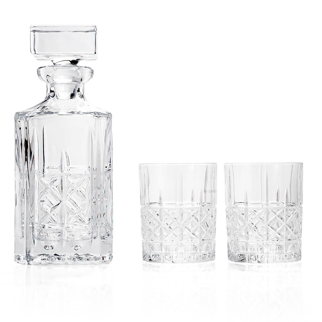 Marquis by Waterford Brady 32 oz Decanter  Set of 2 11 oz Double Old Fashioned Glasses