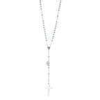 Waterford Crystal Tranquility 15.5" Blue Glass Beaded Rosary