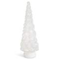 At Home w/ Jorge Parez Choice of Size Clear Glass Flocked LED Tree