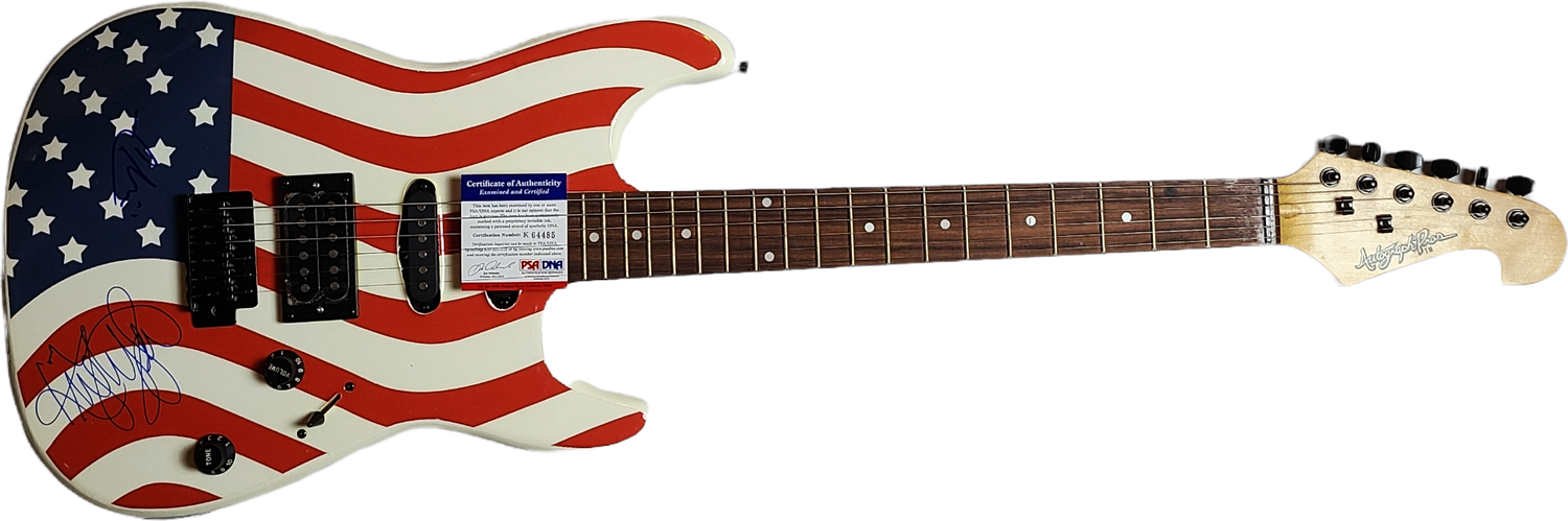 Kristy Lee Cook & Chikezie American Idol Signed Guitar PSA PSA