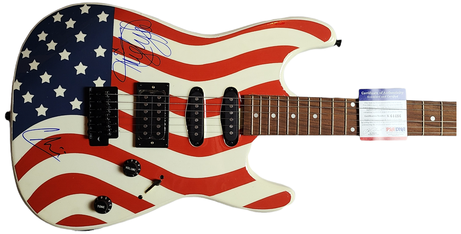Kristy Lee Cook & Chikezie American Idol Signed Guitar PSA PSA
