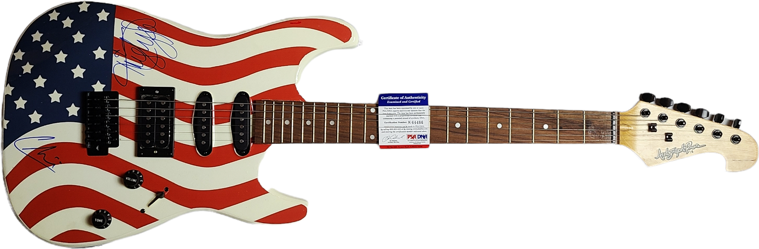 Kristy Lee Cook & Chikezie American Idol Signed Guitar PSA PSA