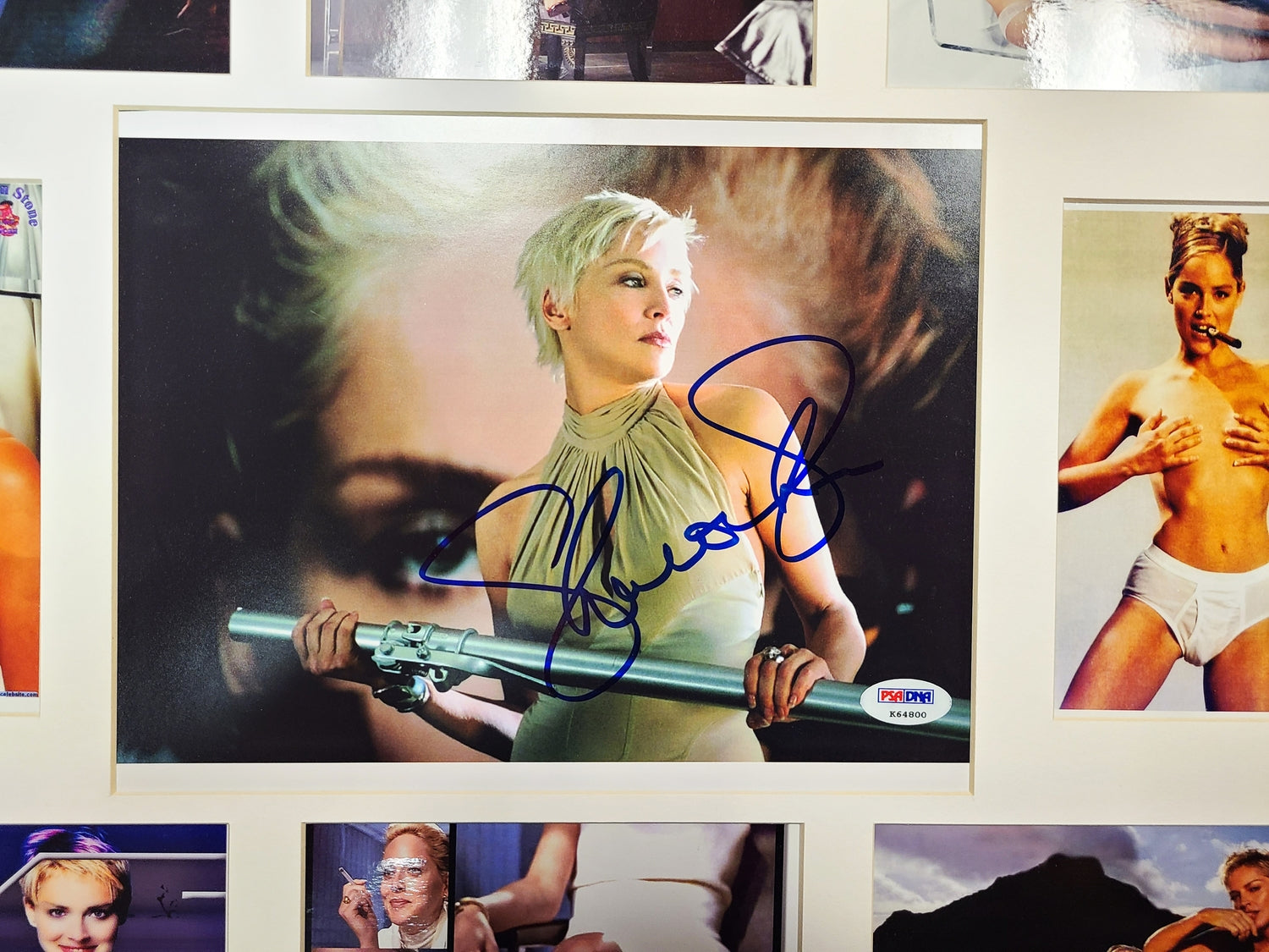 Sharon Stone Signed Framed Movie Photo Collage Photo Display PSA
