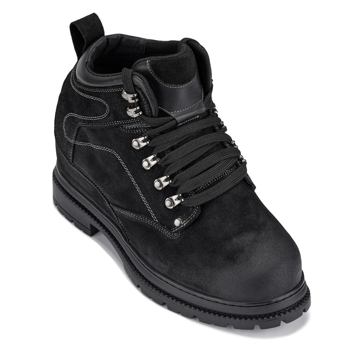 CALDEN 5.2" Taller Black Nubuck Height-Increasing Boots K881802
