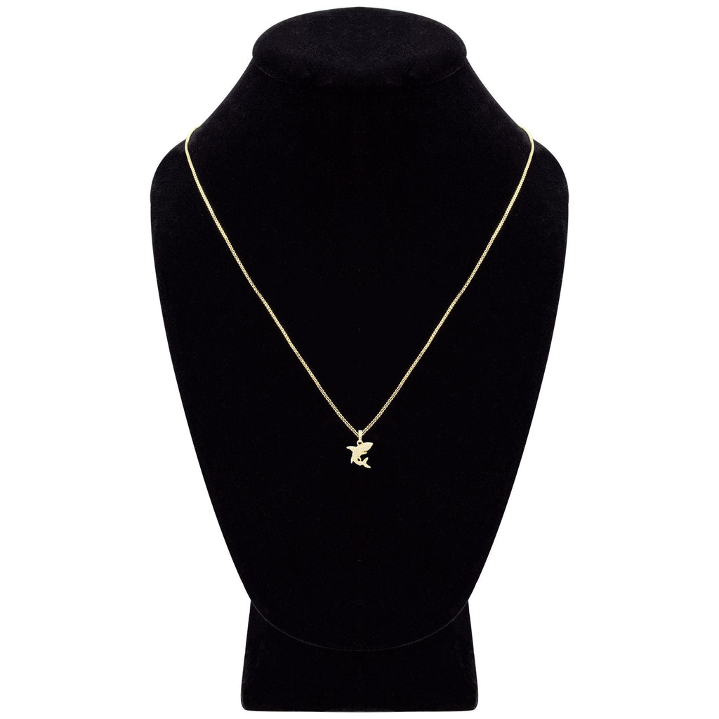 Shark Pendant Cubic Zirconia 14K Gold Filled Necklace Set