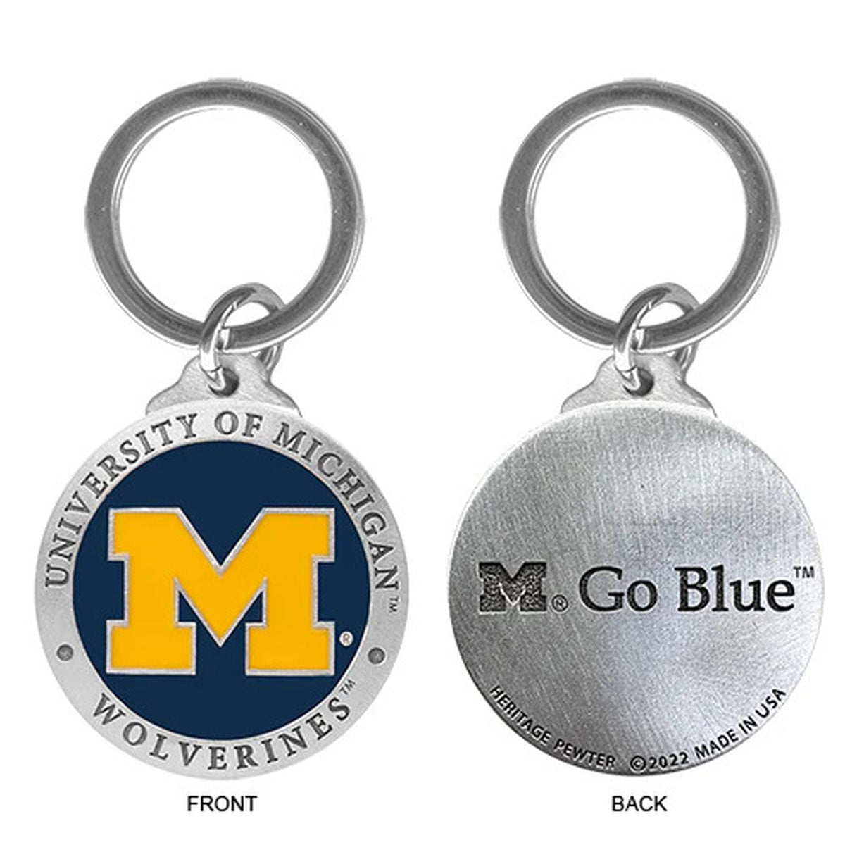 University of Michigan Keychain w/ Backtext