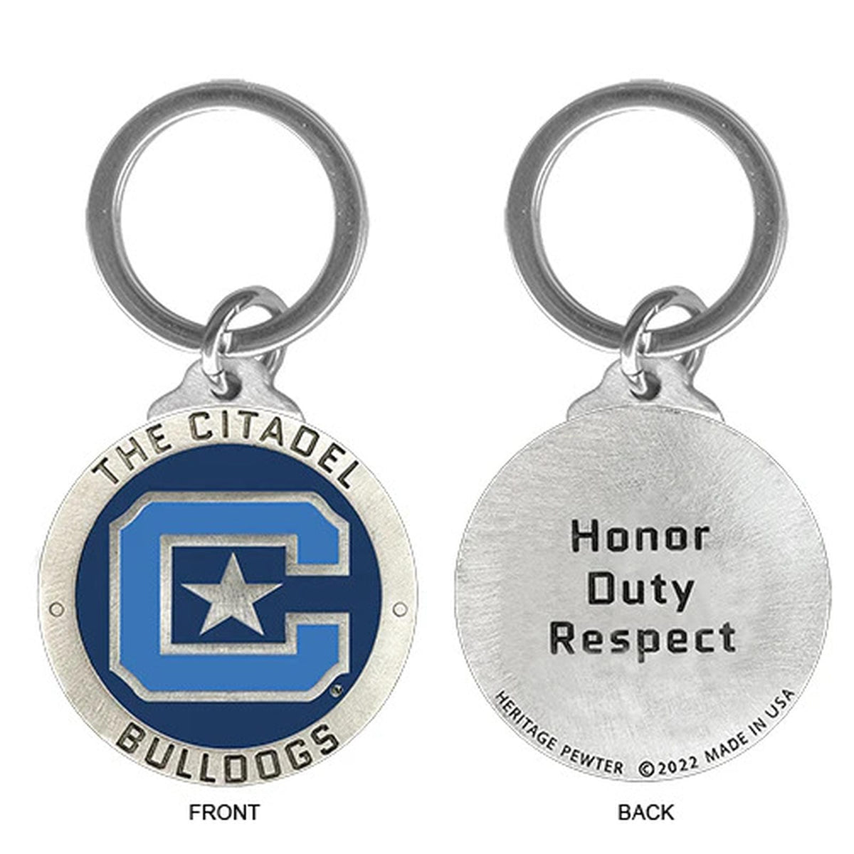 Citadel Bulldogs Keychain w/ Backtext