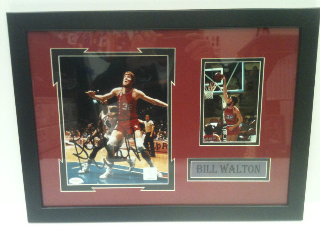 Framed Signed Bill Walton 8X10 Photo Collage Jsa Coa