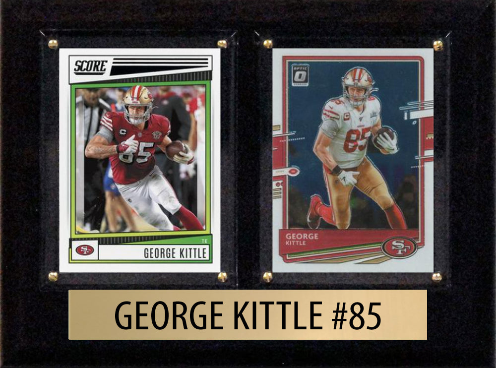 George Kittle Score Donruss 2025 2024  2 Card 6" x 8" Plaque San Francisco 49ers