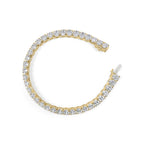 IGI Certified 14K Yellow Gold 18 1/2 Cttw Oval Cut Lab Grown Diamond Tennis Bracelet
