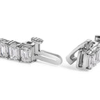 IGI Certified 14K White Gold 10.0 Cttw Emerald Cut Lab Grown Diamond Tennis Bracelet