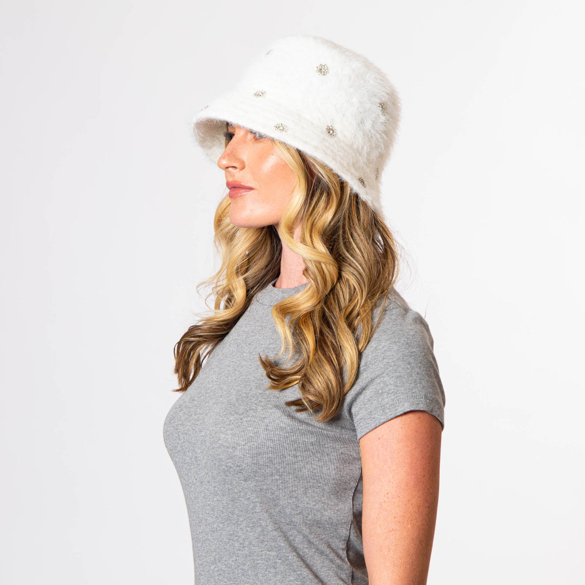 Anita - Bucket Hat with Scattered Silver Gems