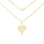 Cubic Zirconia 14K Gold Filled Heart Drip Pendant Necklace Set