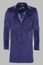 Peak Lapel Blue Men Coat - Wessi