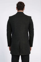 Wide Lapel Striped Slim Fit Anthracite Men Coat - Wessi