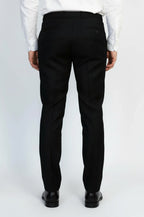 Black Classic  Solid Fabric Trousers – Wessi