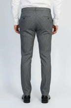 Black & Grey Micro-Patterned Fabric Trousers – Wessi