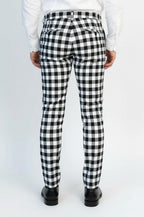 Slim Fit Checked Black Men Pants - Wessi