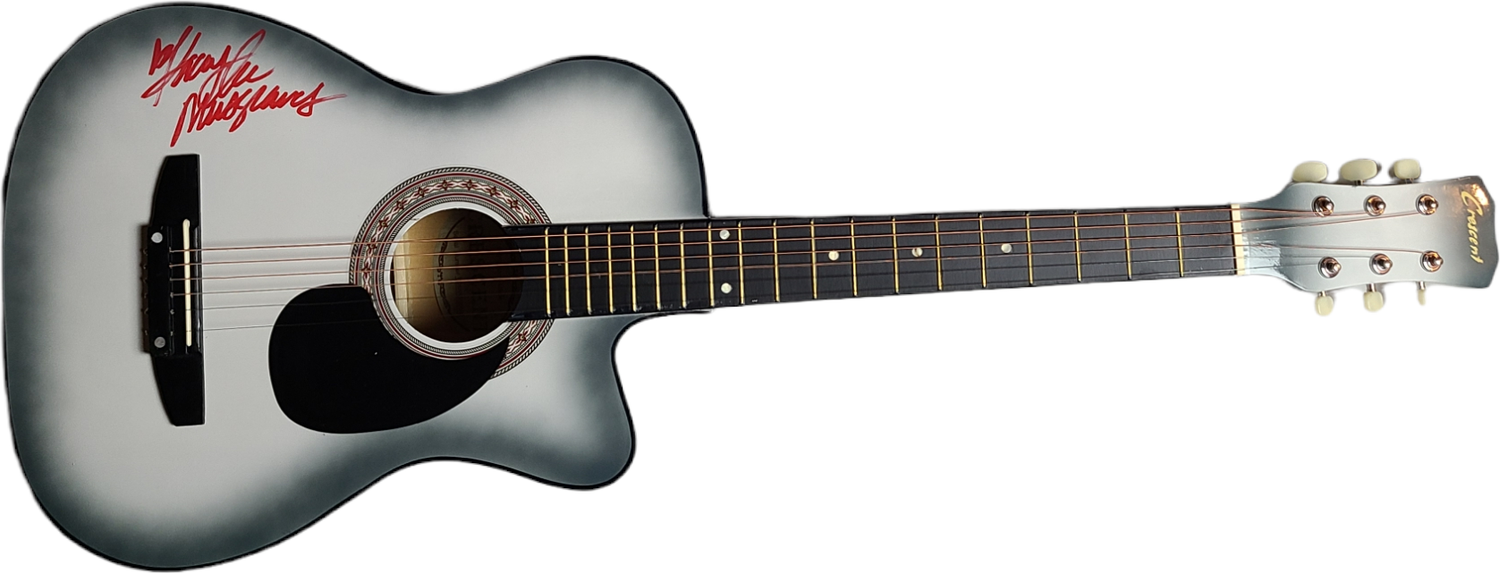 Kacey Musgraves Signed Autographed Crescent Acoustic Guitar AFTAL UACC
