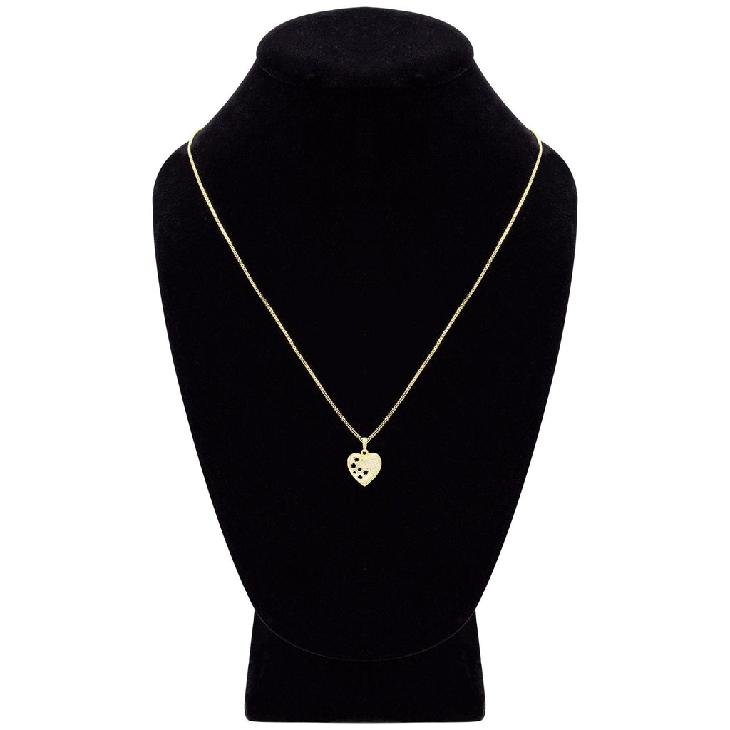 Cubic Zirconia 14K Gold Filled Heart With Flowers Pendant Necklace Set
