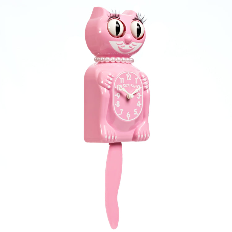 Retired Pink Satin Miss Kitty-Cat Klock (12.75" high)