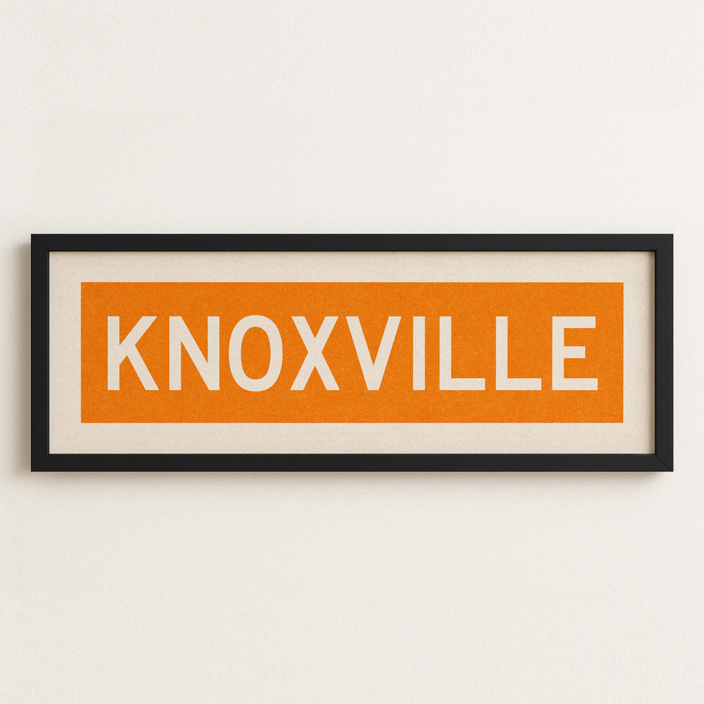 Framed Knoxville Orange Bus Scroll