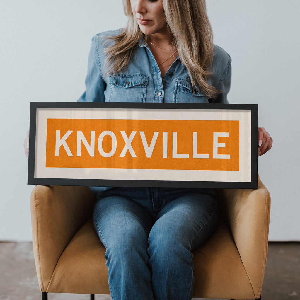 Framed Knoxville Orange Bus Scroll