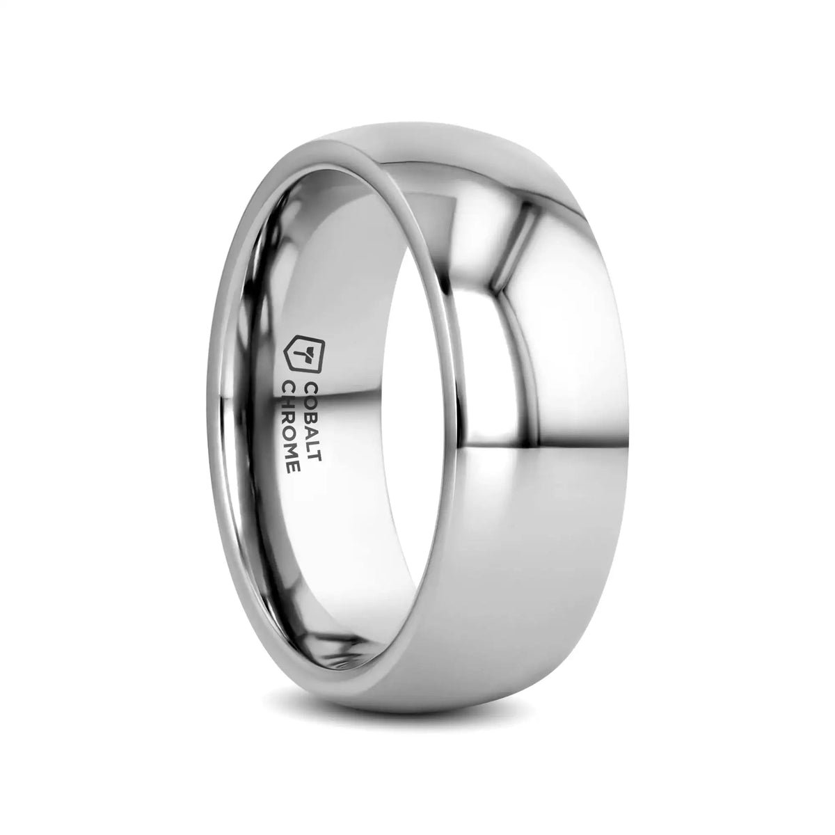 KOBOLD Domed Cobalt Chrome Comfort Fit Ring, Polished Finish — 4mm, 6mm, 8mm