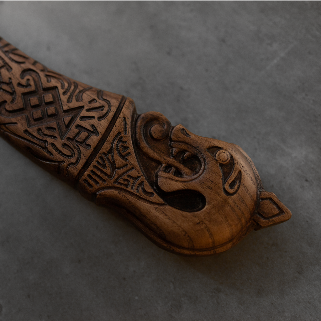 Hand-forged Leviathan axe with leather wrap "Ragnarok Kratos axe"