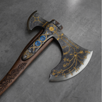 Hand-forged Leviathan axe with leather wrap "Ragnarok Kratos axe"