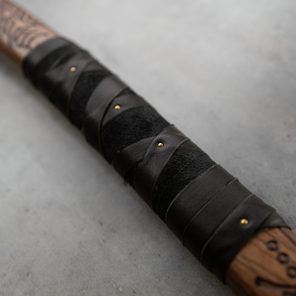 Hand-forged Leviathan axe with leather wrap "Ragnarok Kratos axe"
