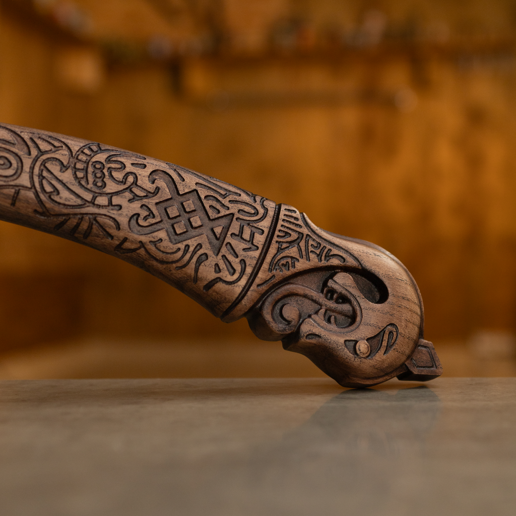 Hand-forged Leviathan axe with leather wrap "Ragnarok Kratos axe"