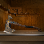Hand-forged Leviathan axe with leather wrap "Ragnarok Kratos axe"