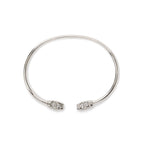 .925 Sterling Silver Diamond Accent Star Flexy Open Bangle Bracelet