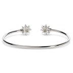 .925 Sterling Silver Diamond Accent Star Flexy Open Bangle Bracelet